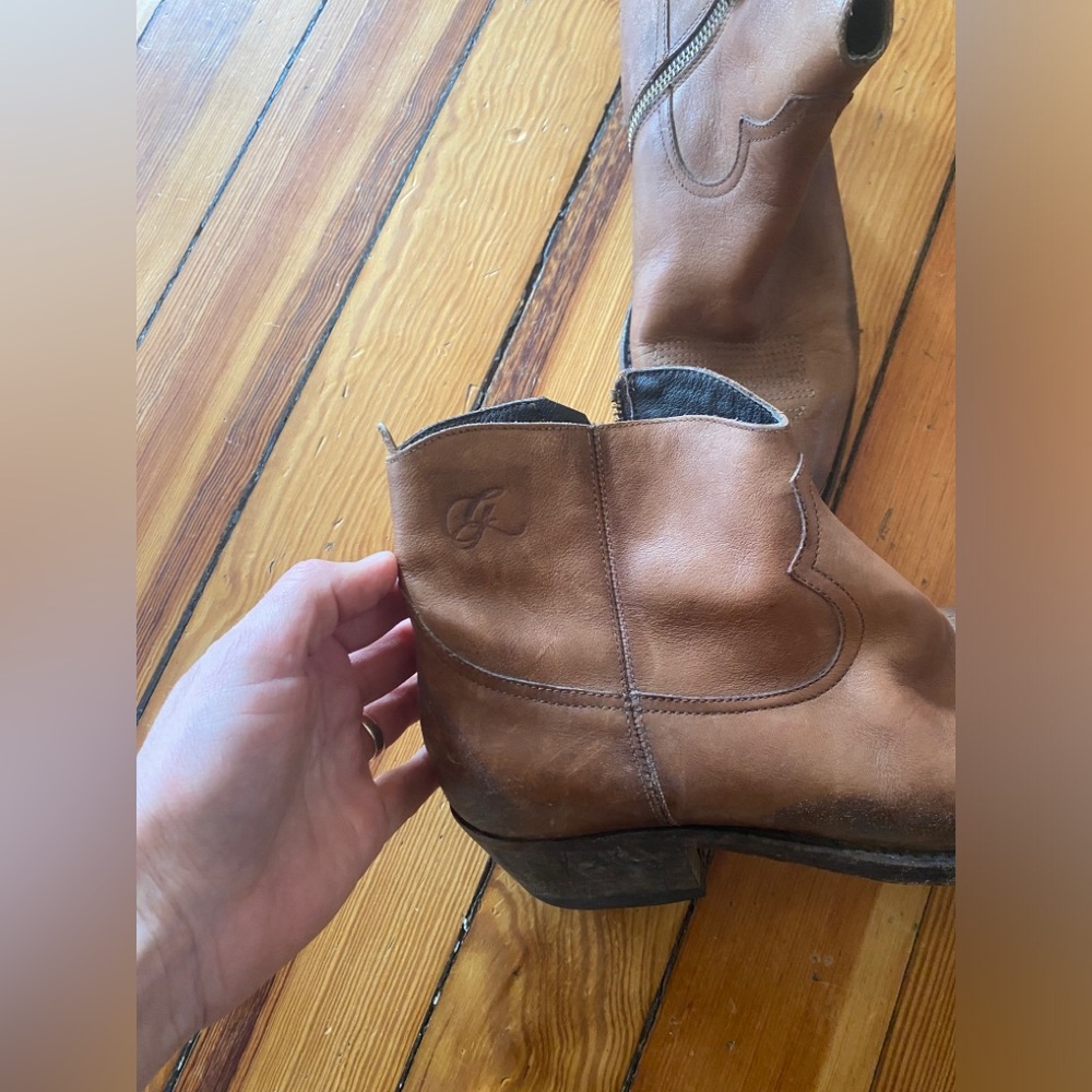 Golden Goose distressed brown leather cowboy western booties - Picture 4 of 10